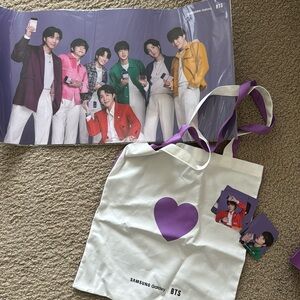 BTS Samsung Galaxy tote with poster and photo card